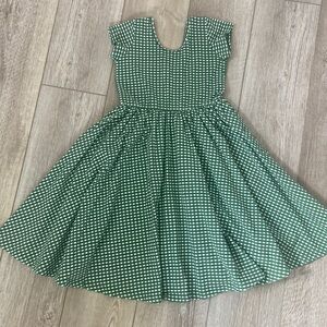 Alice+Ames green checker print twirly dress
